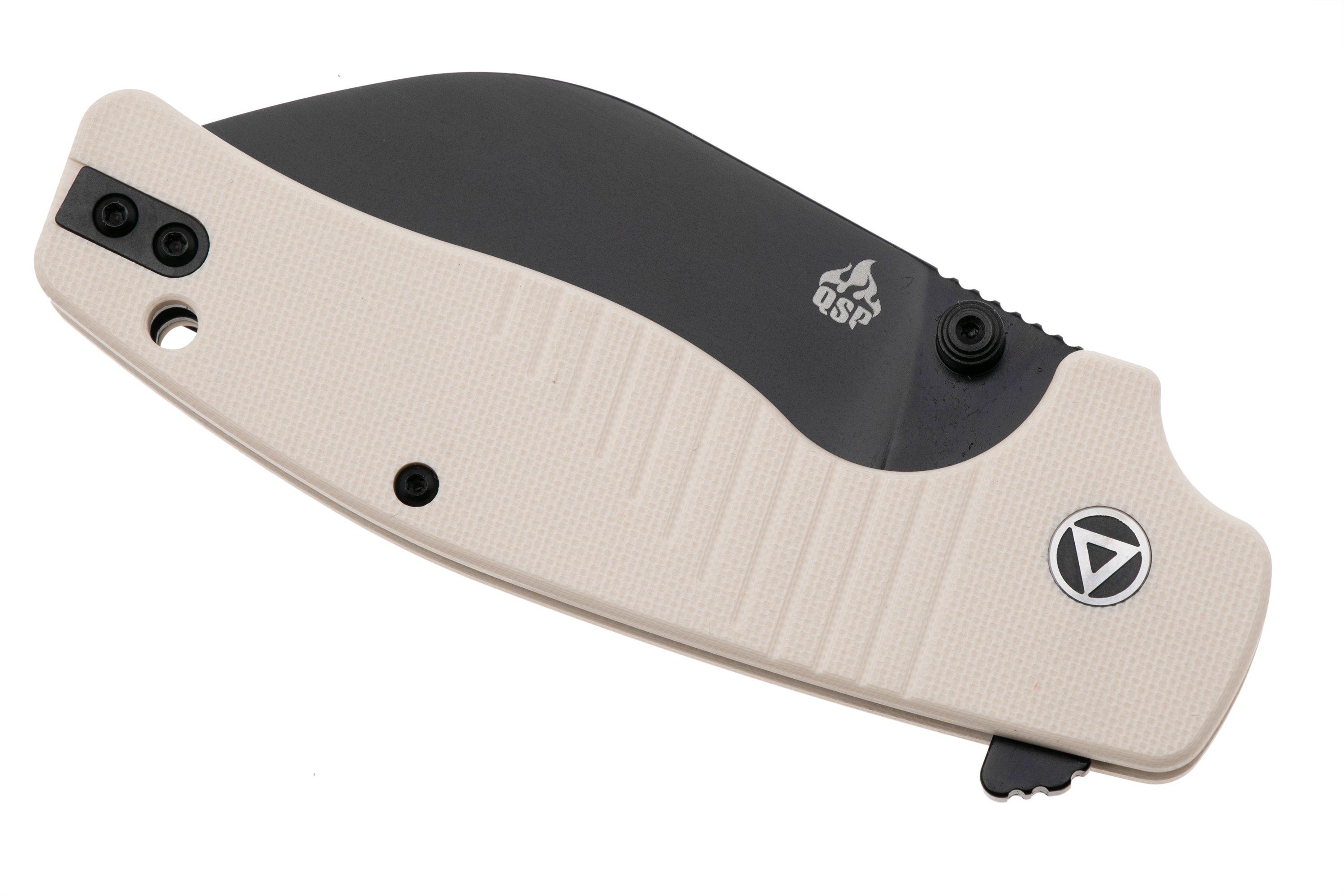 QSP Knife Chefmaster 163-B2, Black 14C28N, Ivory White G10, navaja ...