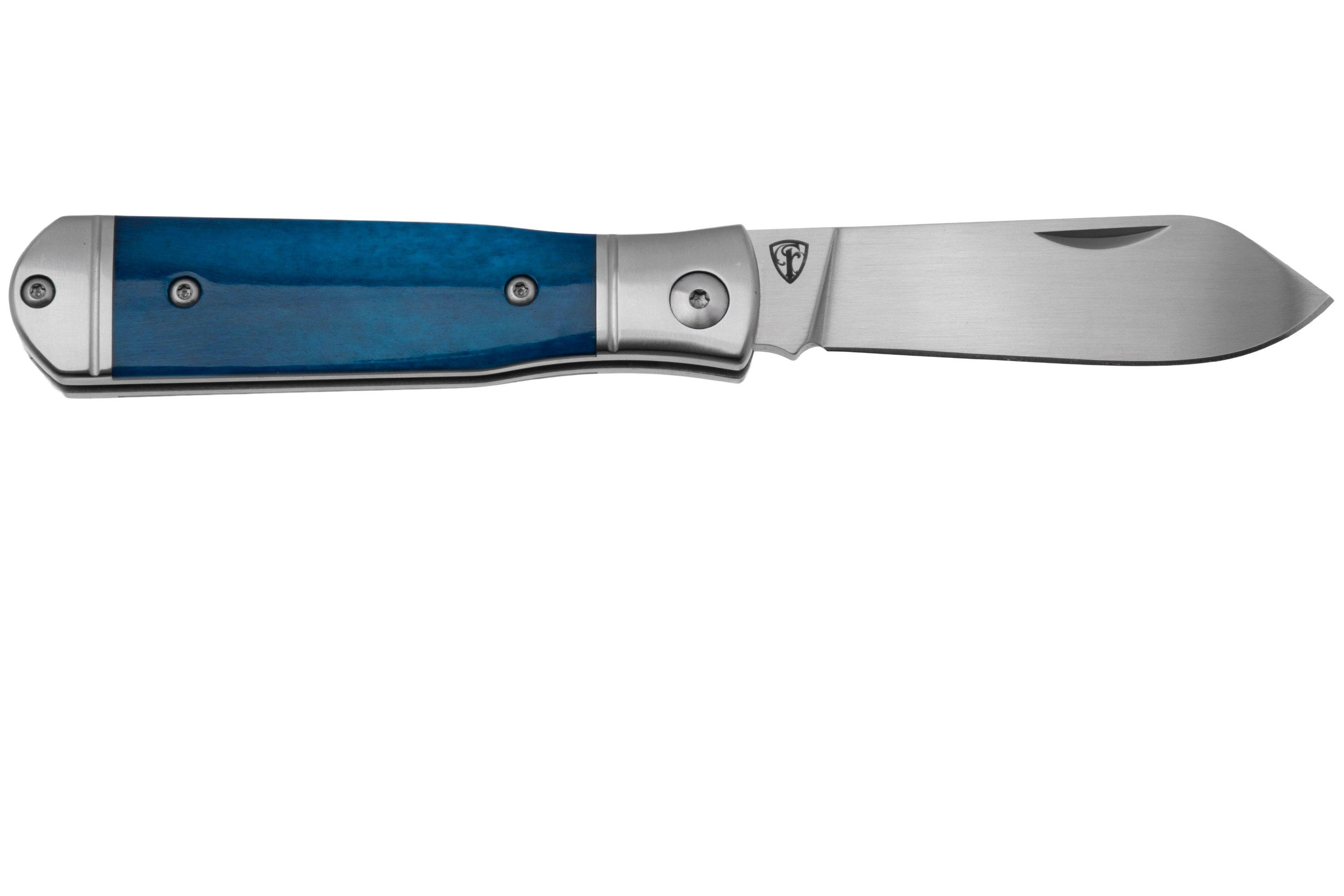 QSP Knife Jumping Jack QS167-B Satin 14C28N, Blue Bone, pocket knife ...