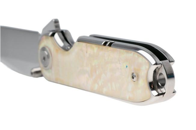 Afbeelding voor QSP Knife Nebula QS168-A Mirror Polish 14C28N Mother of Pearl, zakmes