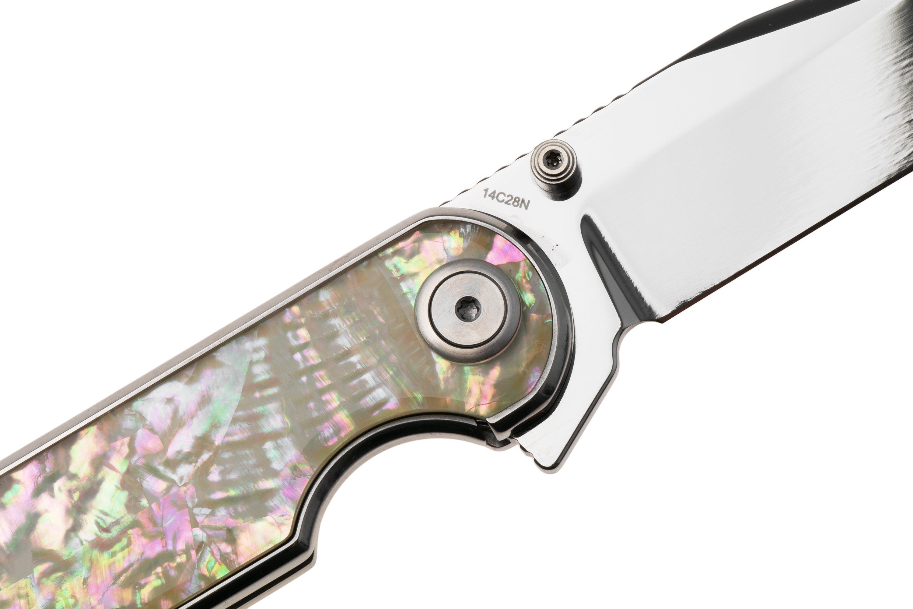 Qsp Knife Nebula Qs168 A Mirror Polish 14c28n Mother Of Pearl 