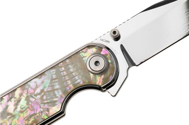 Afbeelding voor QSP Knife Nebula QS168-A Mirror Polish 14C28N Mother of Pearl, zakmes