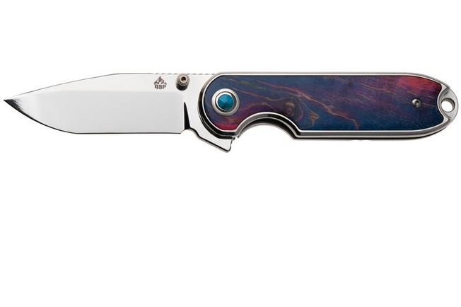 Afbeelding voor QSP Knife Nebula QS168-B Mirror Polish 14C28N Stabilized Wood, zakmes