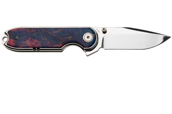 Afbeelding voor QSP Knife Nebula QS168-B Mirror Polish 14C28N Stabilized Wood, zakmes