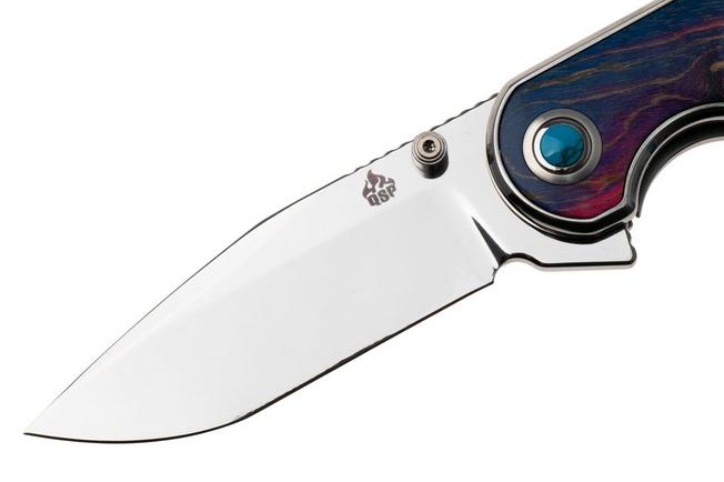 Afbeelding voor QSP Knife Nebula QS168-B Mirror Polish 14C28N Stabilized Wood, zakmes