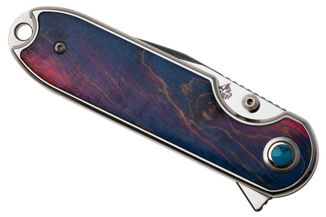 Afbeelding voor QSP Knife Nebula QS168-B Mirror Polish 14C28N Stabilized Wood, zakmes