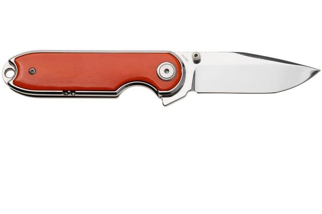 Afbeelding voor QSP Knife Nebula QS168-D Mirror Polish 14C28N Orange Bone, zakmes