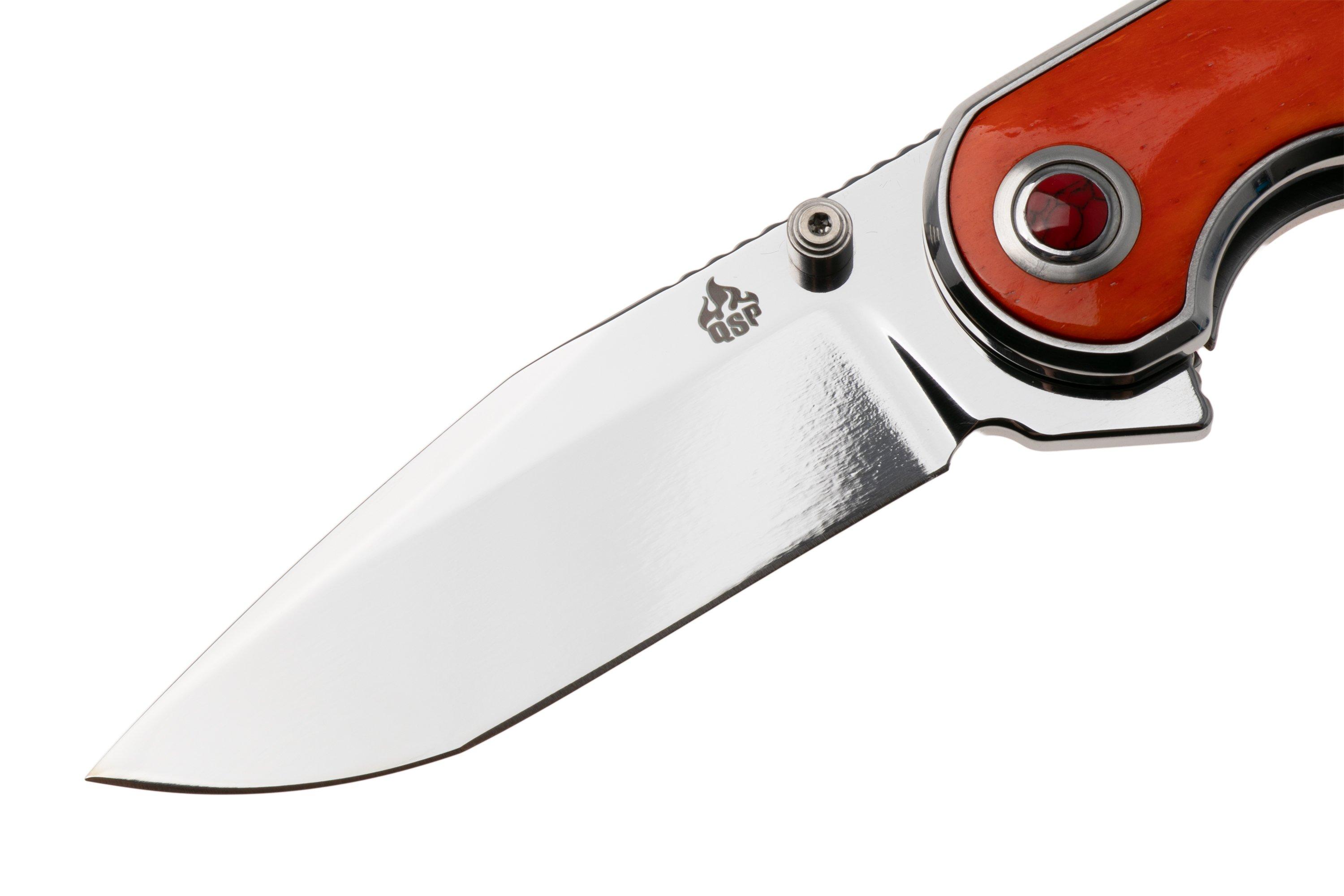 Qsp Knife Nebula Qs168 D Mirror Polish 14c28n Orange Bone Coltello Da 