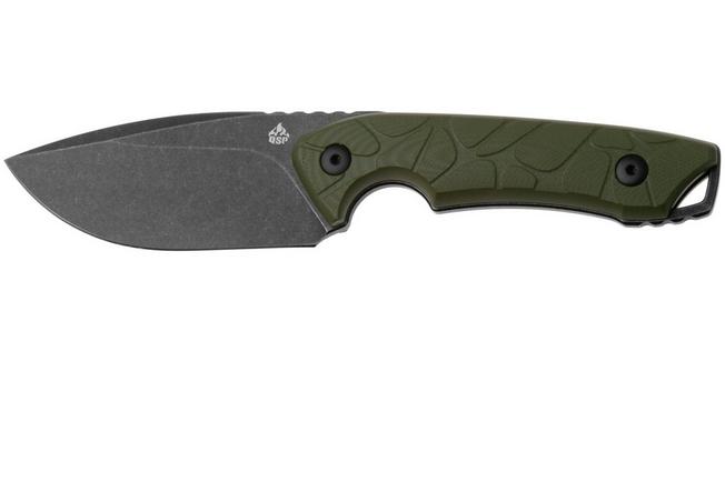Afbeelding voor QSP Knife Tiny TOT QS169-B2 Blackwashed 10Cr15MoV OD Green G10, vaststaand mes