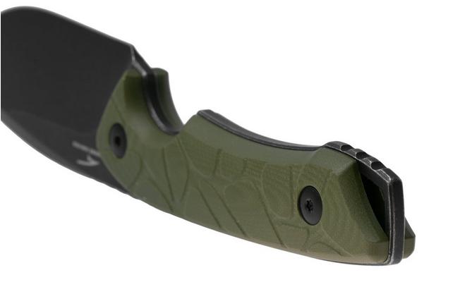 Afbeelding voor QSP Knife Tiny TOT QS169-B2 Blackwashed 10Cr15MoV OD Green G10, vaststaand mes