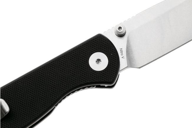 Afbeelding voor QSP Knife Ferret QS170-A1, Stonewashed Nitro-V, Black G10 zakmes
