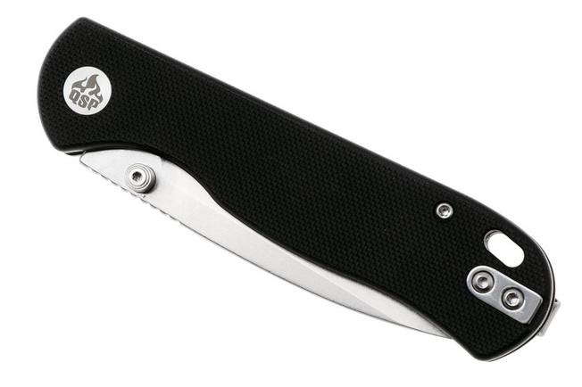 Afbeelding voor QSP Knife Ferret QS170-A1, Stonewashed Nitro-V, Black G10 zakmes