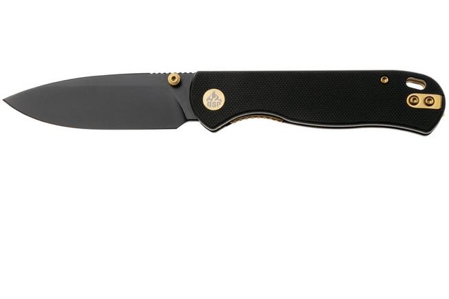 Afbeelding voor QSP Knife Ferret QS170-A2, Black Nitro-V, Black G10 zakmes