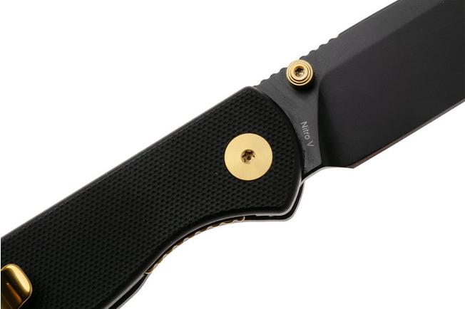 Afbeelding voor QSP Knife Ferret QS170-A2, Black Nitro-V, Black G10 zakmes
