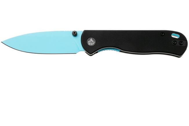 Afbeelding voor QSP Knife Ferret QS170-A4, Sky Blue Nitro-V, Black G10 zakmes