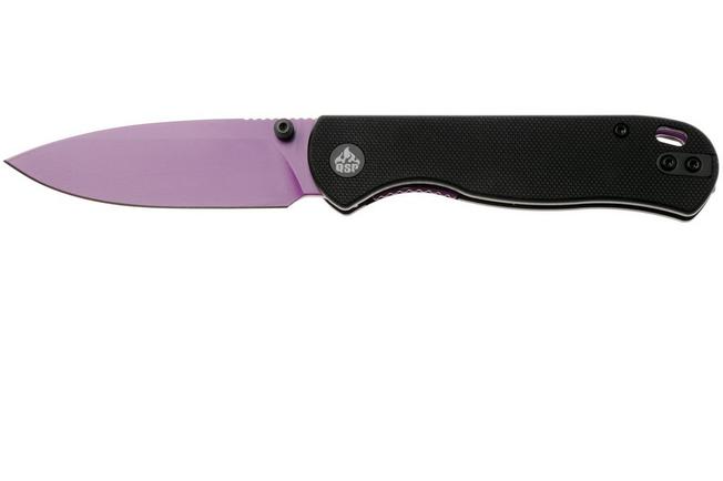 Afbeelding voor QSP Knife Ferret QS170-A5, Purple Nitro-V, Black G10 zakmes