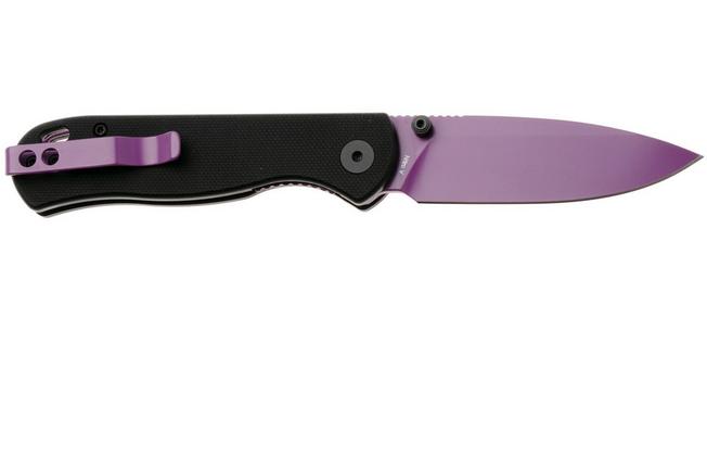 Afbeelding voor QSP Knife Ferret QS170-A5, Purple Nitro-V, Black G10 zakmes