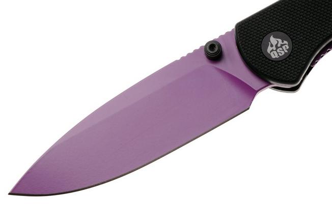 Afbeelding voor QSP Knife Ferret QS170-A5, Purple Nitro-V, Black G10 zakmes