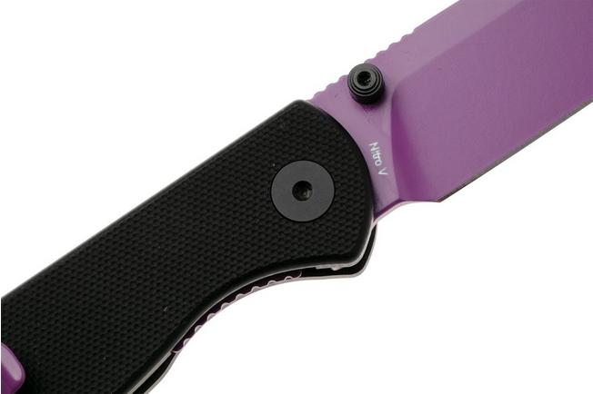 Afbeelding voor QSP Knife Ferret QS170-A5, Purple Nitro-V, Black G10 zakmes