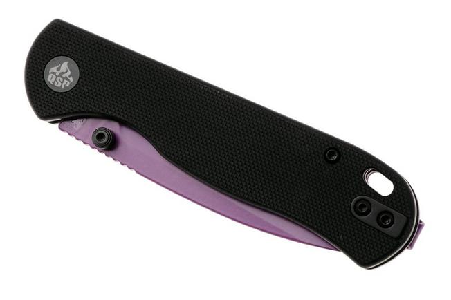Afbeelding voor QSP Knife Ferret QS170-A5, Purple Nitro-V, Black G10 zakmes