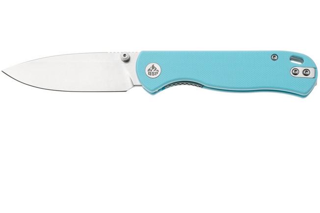 Afbeelding voor QSP Knife Ferret QS170-B1, Stonewashed Nitro-V, Sky Blue G10 zakmes