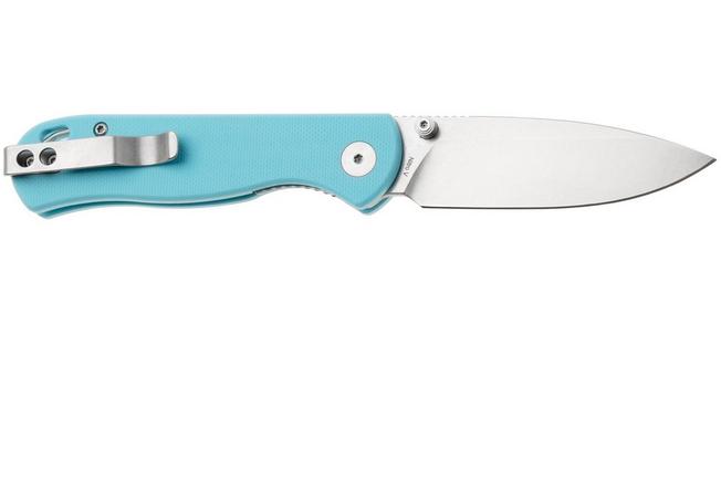 Afbeelding voor QSP Knife Ferret QS170-B1, Stonewashed Nitro-V, Sky Blue G10 zakmes