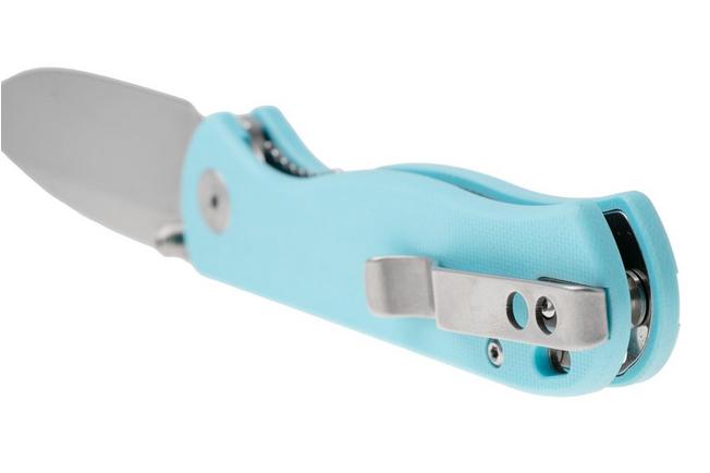 Afbeelding voor QSP Knife Ferret QS170-B1, Stonewashed Nitro-V, Sky Blue G10 zakmes