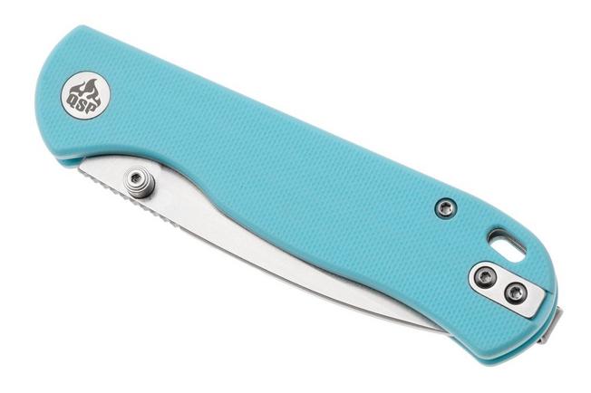 Afbeelding voor QSP Knife Ferret QS170-B1, Stonewashed Nitro-V, Sky Blue G10 zakmes