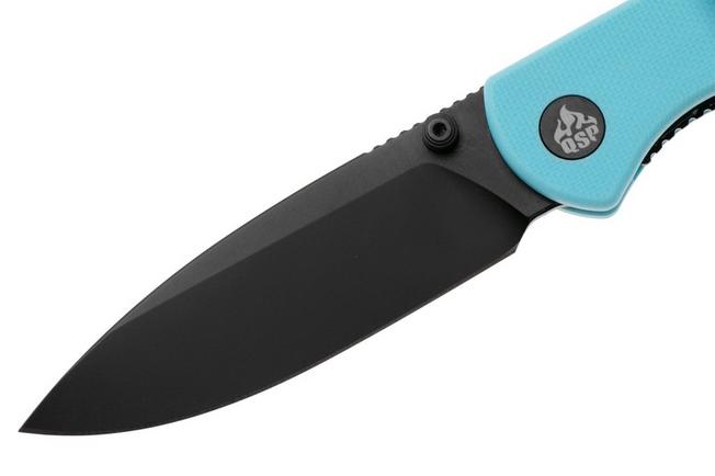 Afbeelding voor QSP Knife Ferret QS170-B2, Black Nitro-V, Sky Blue G10 zakmes