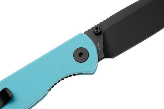 Afbeelding voor QSP Knife Ferret QS170-B2, Black Nitro-V, Sky Blue G10 zakmes
