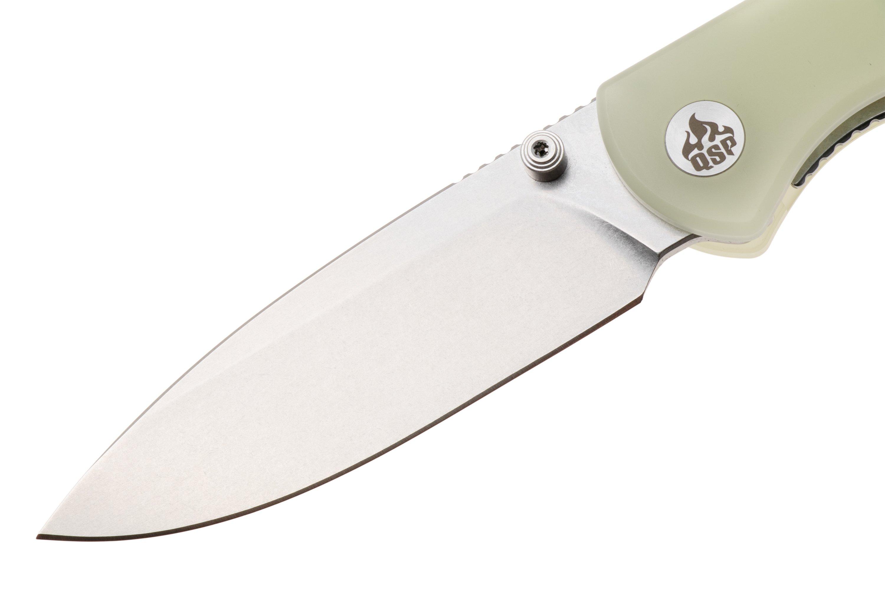 Qsp Knife Ferret Qs170 C1 Stonewashed Nitro V Glow In The Dark Resin 