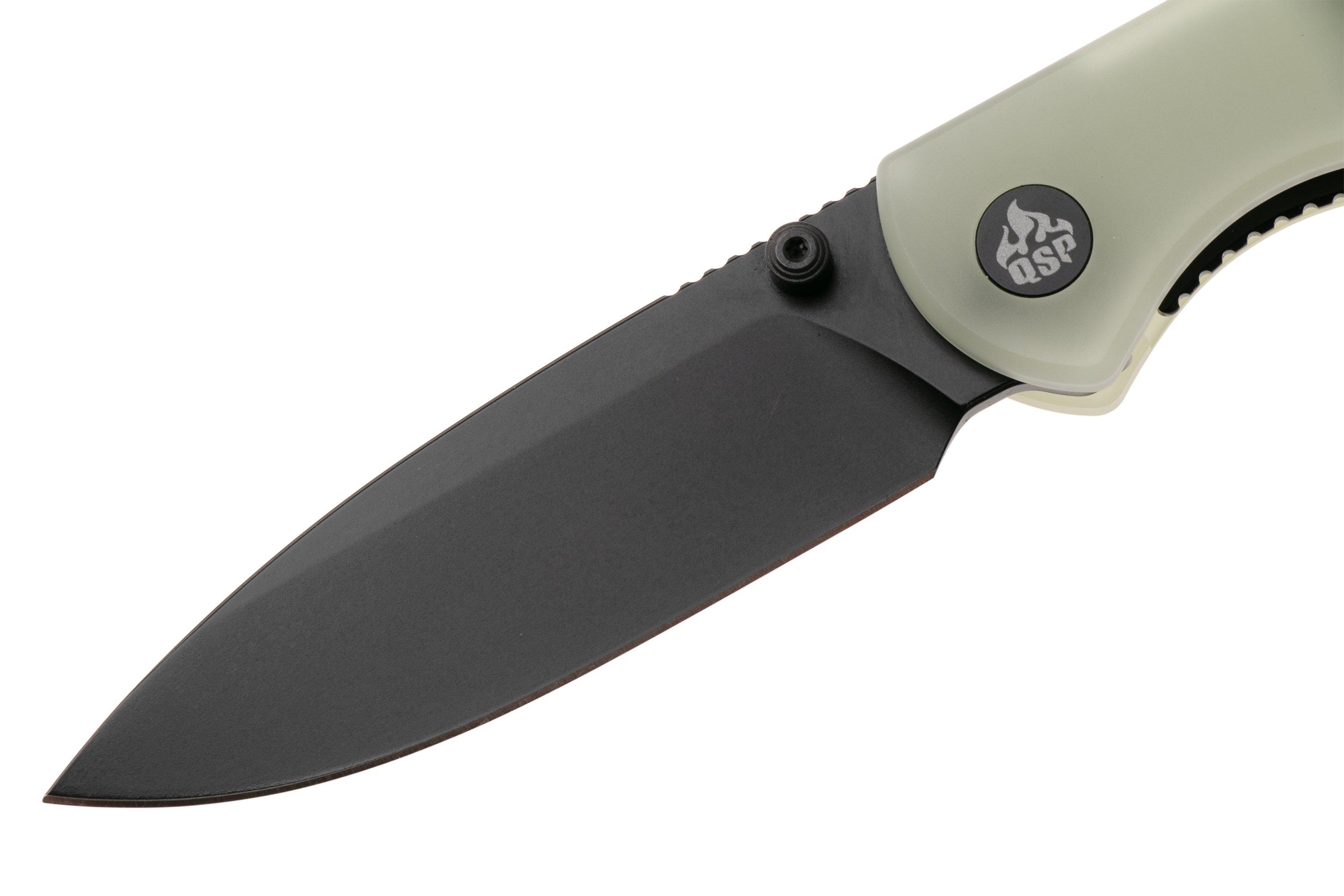 Qsp Knife Ferret Qs170 C2 Black Nitro V Glow In The Dark Resin Pocket 