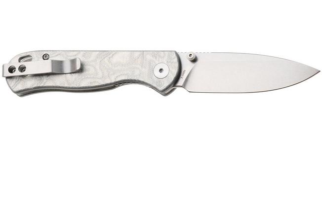 Afbeelding voor QSP Knife Ferret QS170-D1, Stonewashed Nitro-V, White Aluminum Foil G10 zakmes