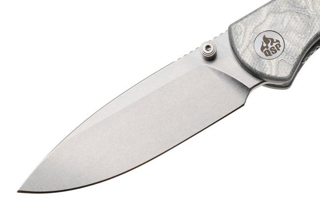 Afbeelding voor QSP Knife Ferret QS170-D1, Stonewashed Nitro-V, White Aluminum Foil G10 zakmes