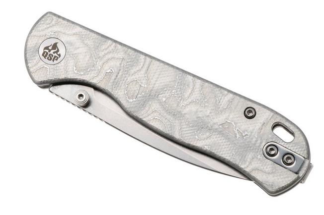 Afbeelding voor QSP Knife Ferret QS170-D1, Stonewashed Nitro-V, White Aluminum Foil G10 zakmes