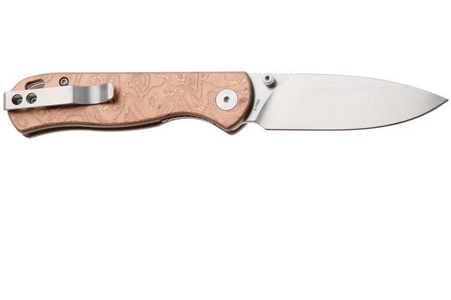 Afbeelding voor QSP Knife Ferret QS170-E1, Stonewashed Nitro-V, Copper Aluminum Foil G10 zakmes