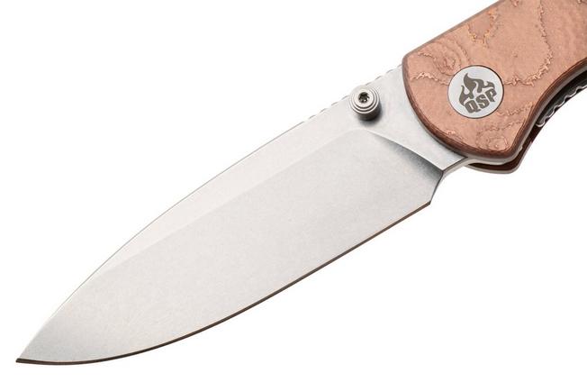 Afbeelding voor QSP Knife Ferret QS170-E1, Stonewashed Nitro-V, Copper Aluminum Foil G10 zakmes