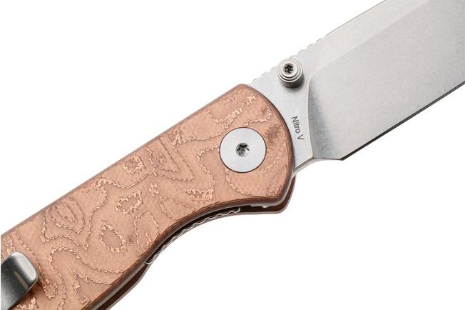 Afbeelding voor QSP Knife Ferret QS170-E1, Stonewashed Nitro-V, Copper Aluminum Foil G10 zakmes