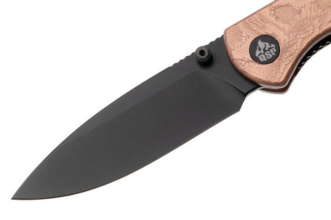 Afbeelding voor QSP Knife Ferret QS170-E2, Black Nitro-V, Copper Aluminum Foil G10 zakmes
