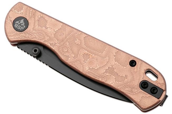 Afbeelding voor QSP Knife Ferret QS170-E2, Black Nitro-V, Copper Aluminum Foil G10 zakmes
