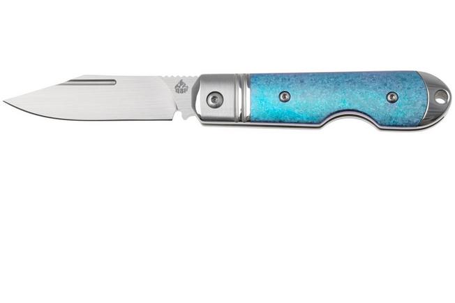 Afbeelding voor QSP Knife Moray QS171-A, Limited Edition, Satin Vanax, Blue Crystallized Titanium zakmes