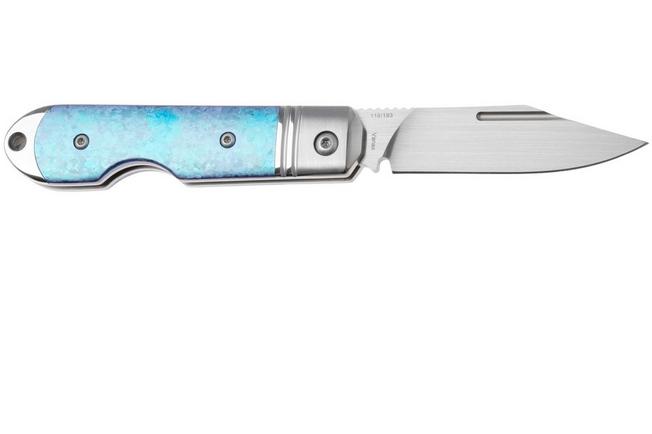 Afbeelding voor QSP Knife Moray QS171-A, Limited Edition, Satin Vanax, Blue Crystallized Titanium zakmes
