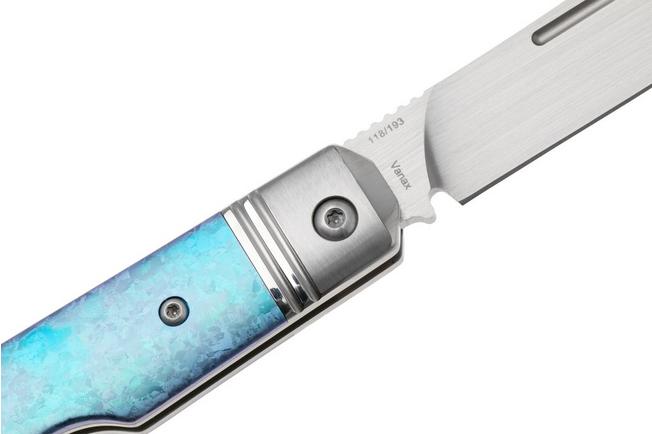 Afbeelding voor QSP Knife Moray QS171-A, Limited Edition, Satin Vanax, Blue Crystallized Titanium zakmes