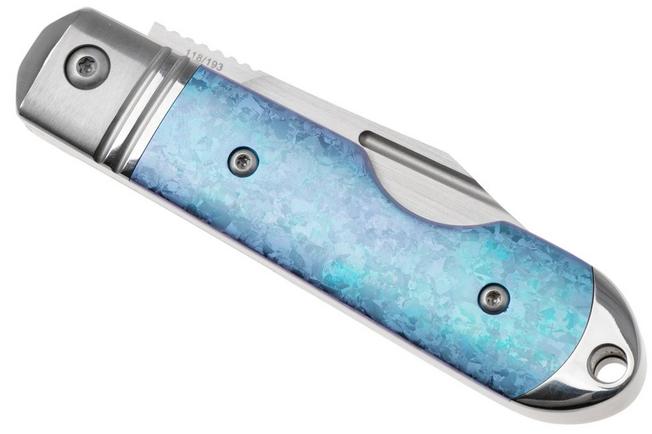 Afbeelding voor QSP Knife Moray QS171-A, Limited Edition, Satin Vanax, Blue Crystallized Titanium zakmes