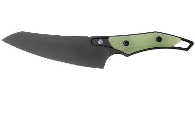 Afbeelding voor QSP Knife T-Cook QS172-B2, Black Nitro-V, Glow In The Dark G10 vaststaand mes