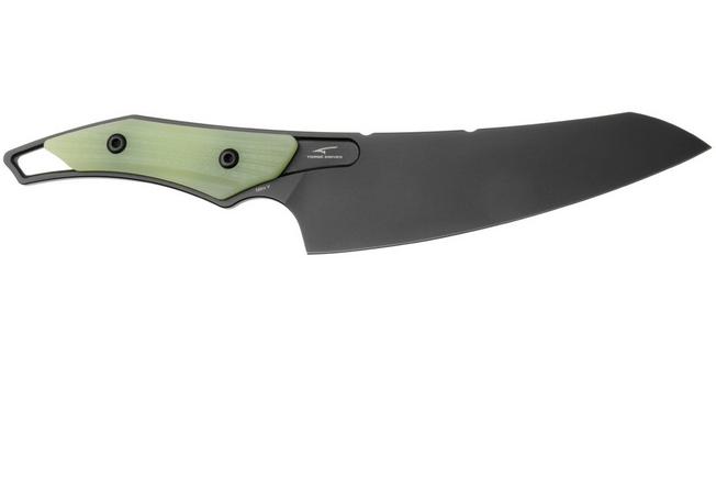 Afbeelding voor QSP Knife T-Cook QS172-B2, Black Nitro-V, Glow In The Dark G10 vaststaand mes