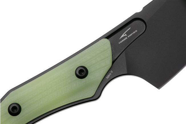Afbeelding voor QSP Knife T-Cook QS172-B2, Black Nitro-V, Glow In The Dark G10 vaststaand mes