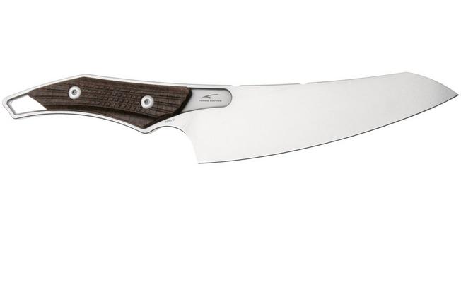 Afbeelding voor QSP Knife T-Cook QS172-C1, Stonewashed Nitro-V, Glow In The Dark Brown Burlap Micarta vaststaand mes