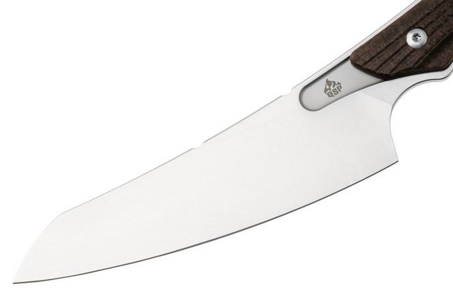 Afbeelding voor QSP Knife T-Cook QS172-C1, Stonewashed Nitro-V, Glow In The Dark Brown Burlap Micarta vaststaand mes