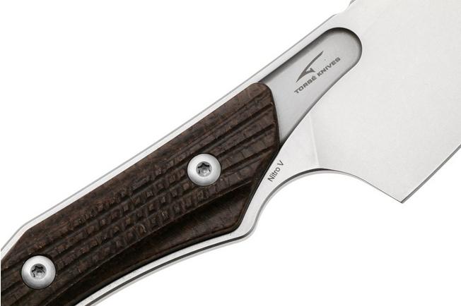 Afbeelding voor QSP Knife T-Cook QS172-C1, Stonewashed Nitro-V, Glow In The Dark Brown Burlap Micarta vaststaand mes