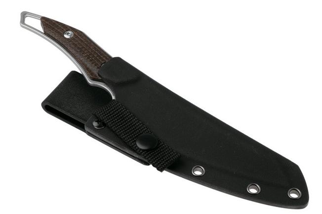 Afbeelding voor QSP Knife T-Cook QS172-C1, Stonewashed Nitro-V, Glow In The Dark Brown Burlap Micarta vaststaand mes